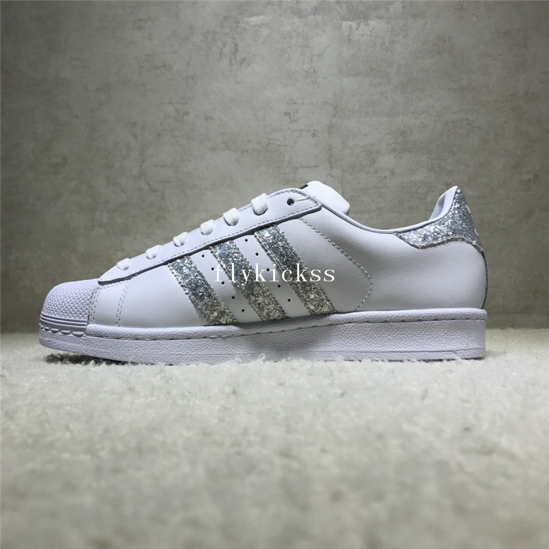 Adidas Superstar White Silver Strips S76923